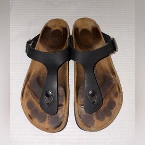 Birkenstock Gizeh Cork Thong Leather Sandals - Size 37